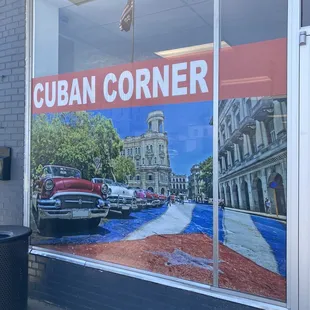 an old car in the window