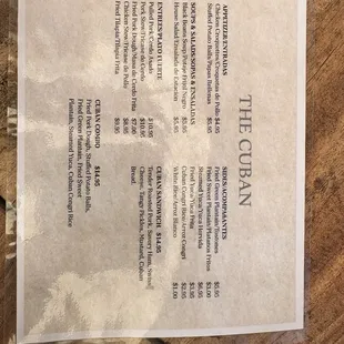 December 2024 menu. Excellent prices