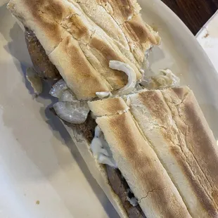 Steak and onion sandwich