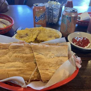 Special Cubans not authentic (has salad in it), Tostones (very fresh!)