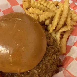 Daily special Sloppy Joe with Fries