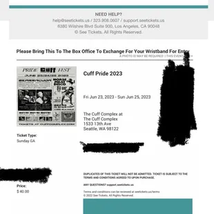 [Blacked out name and order information] NOTHING stated on the ticket indicated any instructions on &quot;redeeming&quot; what you paid for.