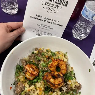 Class menu and finished main dish we made!