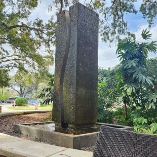 a fountain in a park