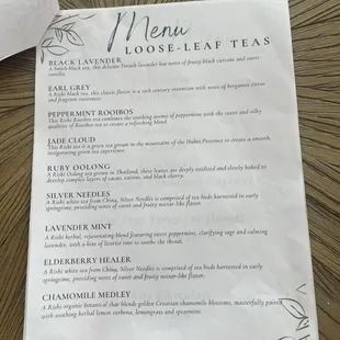 menu