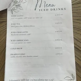 menu