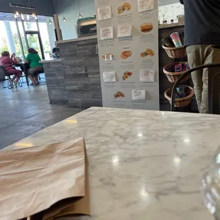 Menu with out of stock sandwiches