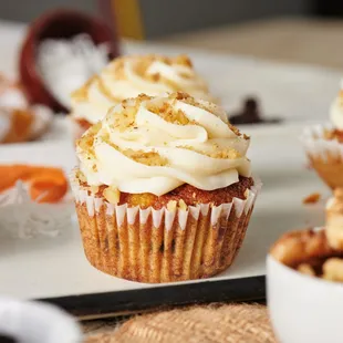 a close up of a cupcake