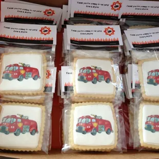 a box of decorated cookies