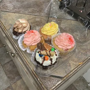 a variety of cupcakes