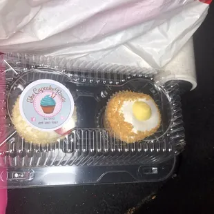 The most popular strawberry cheesecake cupcake and the banana cupcake