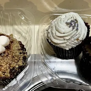 Red velvet, lavender, and something tasty