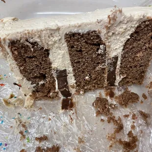 a half eaten piece of cake