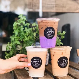 Ube Latte, Lavender Latte, London Fog Earl Grey Tea  IG: @joyyeats