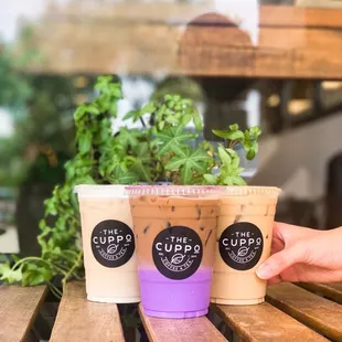 Ube Latte, Lavender Latte, London Fog Earl Grey Tea  IG: @joyyeats