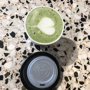 Lavender matcha, made and served with loving attention to detail!