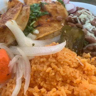 a plate of mexican food
