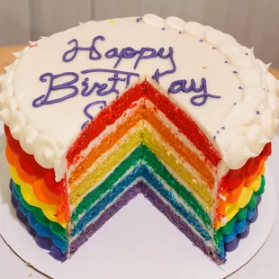 6 layer rainbow birthday cake