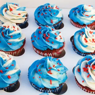 Red Velvet cupcakes for 4th of July