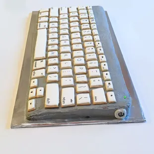 Chocolate cake decorated as a replica of a keyboard