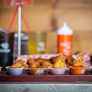 a tray of fried food