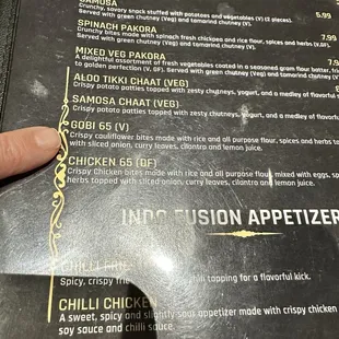 Gobi 65 (V) on the menu