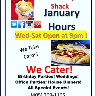 Monthly flyer for hours!