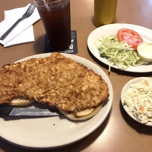 Tenderloin sandwich and slaw