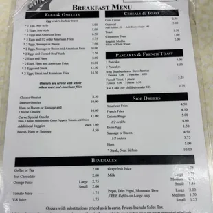 Toast $1.50, Cinnamon Toast $1.60