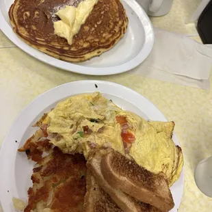 blueberry pancake, omelette special
