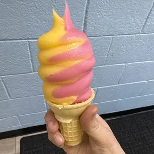 Pineapple watermelon twist dole whip cone