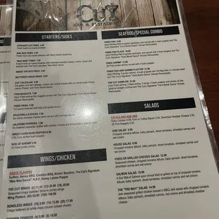 menu
