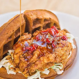 Fried Chicken &amp; Waffles (Available for Brunch)