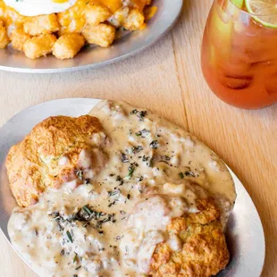Gravy is to die for.  Have it 2 ways, for Brunch. Biscuits &amp; Gravy or Totine