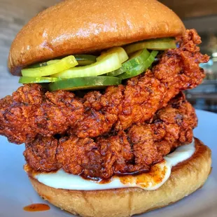 Nashville Hot Chicken Sandwich (double chicken as pictured)