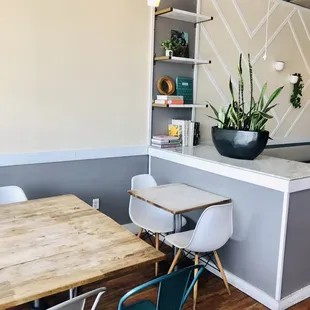 a table and chairs