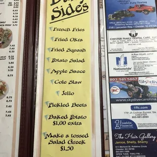 menu