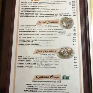 menu