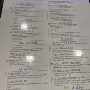 Latest menu
