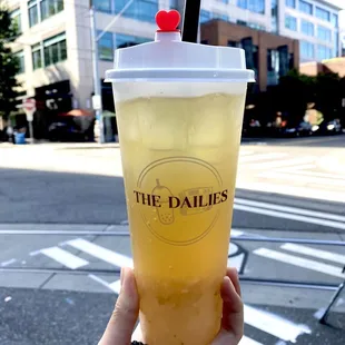 Bartlett &amp; Asian Pear Green Tea with 3Q Boba, $6