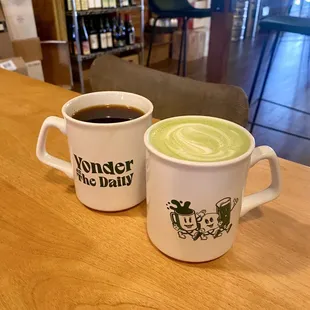 Drip Coffee, Matcha Latte