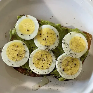 Avocado toast with eggs