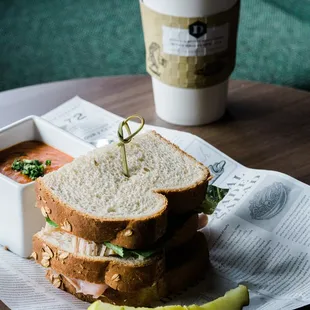 a sandwich and a pickle