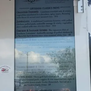 the menu