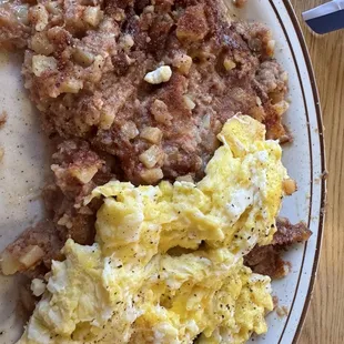 Corned Beef Hash and Eggs - this is a huge portion size!