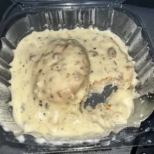 Half order of biscuits and gravy