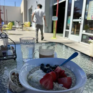Yummy Oatmeal on the patio :)
