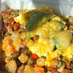 Large Home Fries.. I added avocado 3333