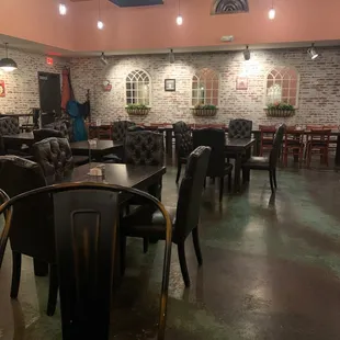 a restaurant with tables and chairs