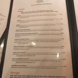 menu